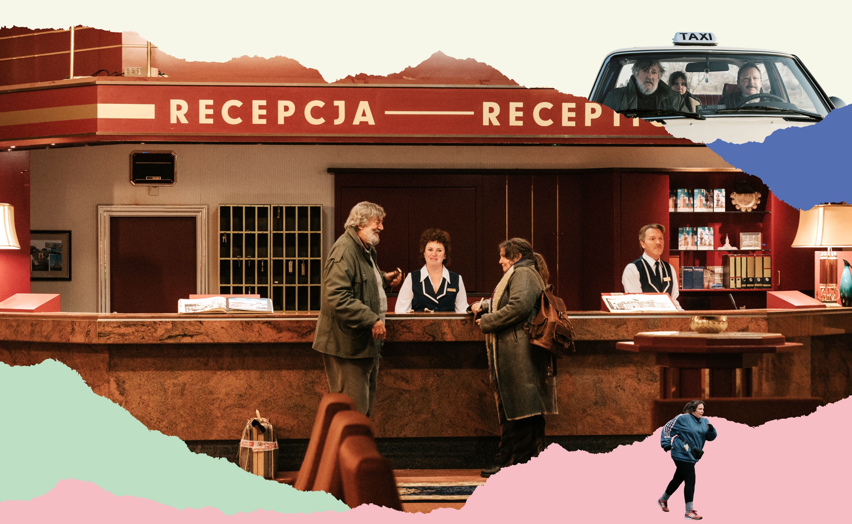 ルーシーとエデクがホテルのフロントで会話しているシーン